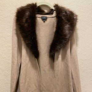 Talbots - Wool & Faux Fur Cardigan